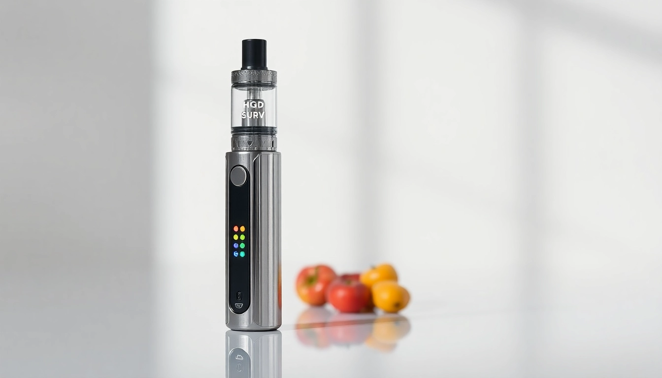 Shop HQD Surv kaufen with a stylish vape surrounded by colorful flavor options.