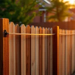 Enhance your property with fencing companies Manchester showcasing quality wooden and metal fences during golden hour.