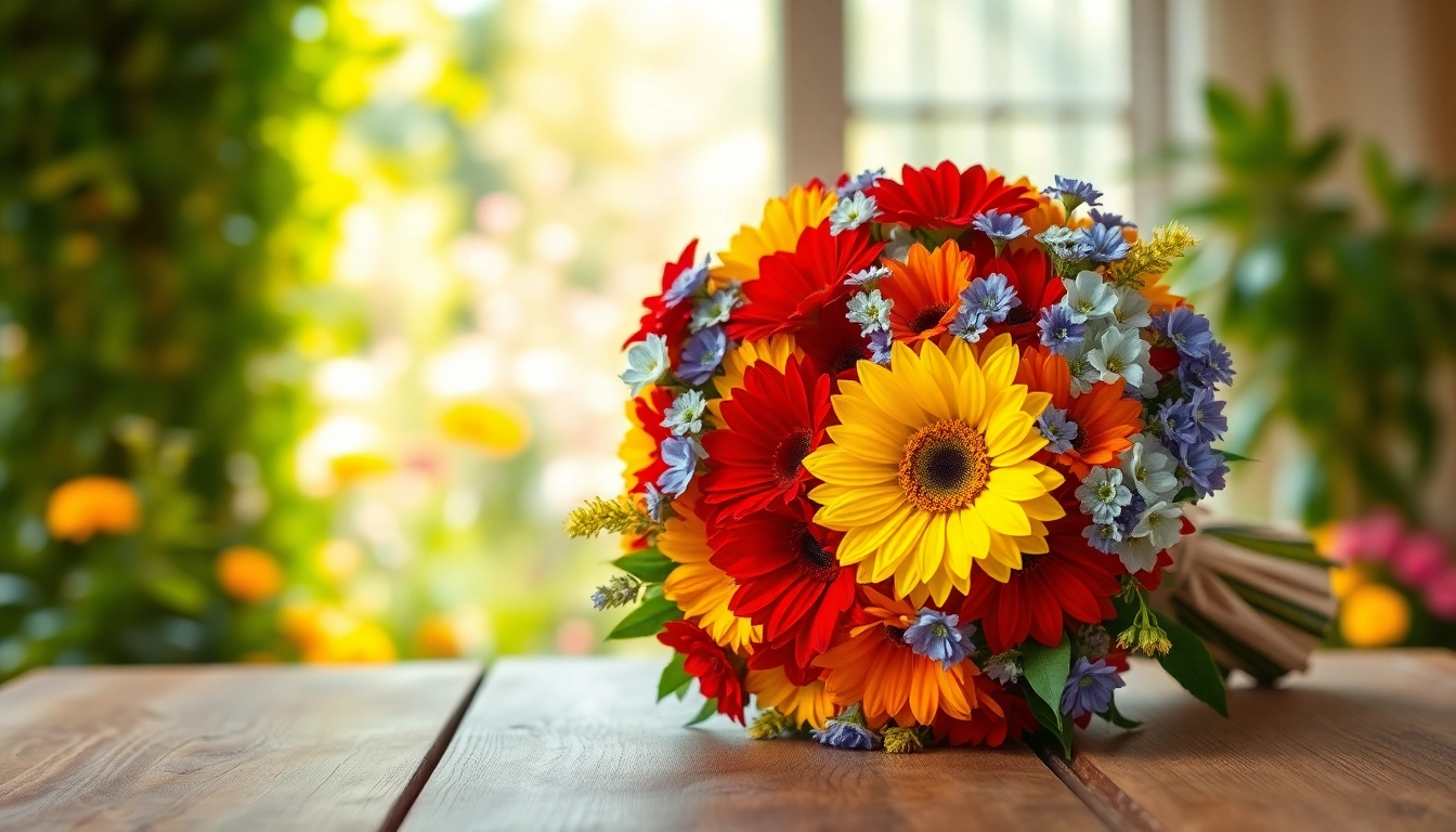 Delightful arrangement of Irvine flowers in a bright, sunlit setting.