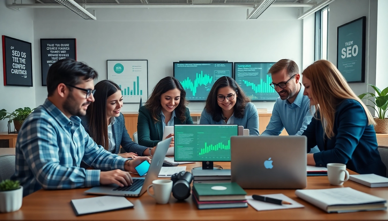 Increase your understanding of edmonton seo with a professional team discussing digital marketing strategies.