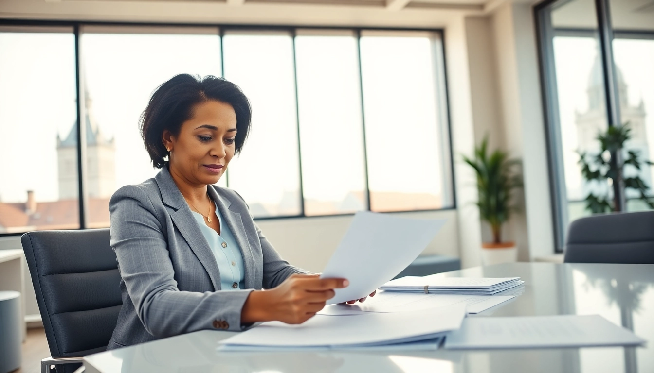 Enregistrer une société au Luxembourg avec un entrepreneur concentré dans un bureau moderne.