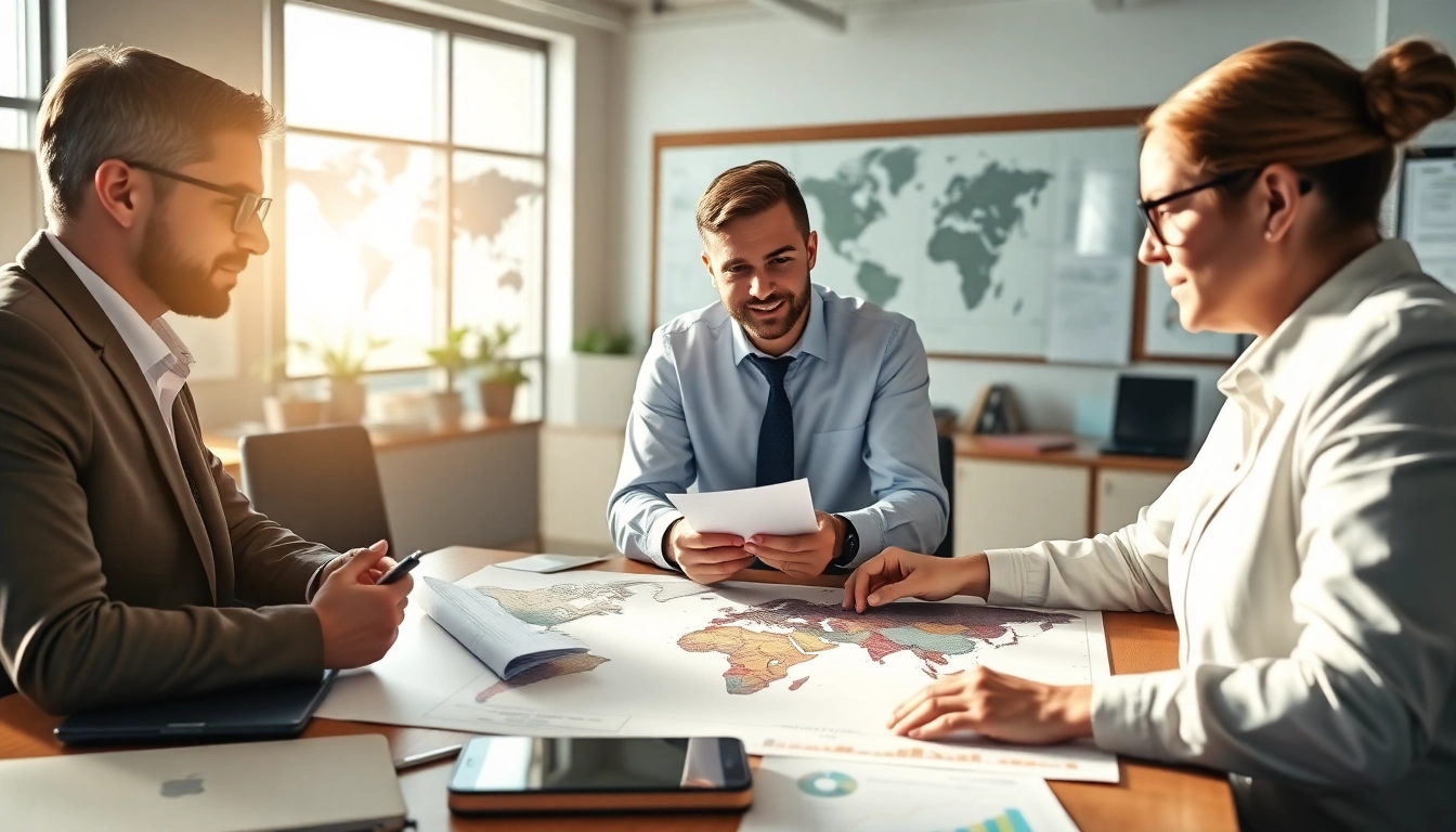 Analyze import tariffs china with professionals discussing trade dynamics in a modern office.
