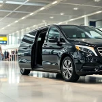 Airport transfers services with a professional chauffeur welcoming travelers at an airport.