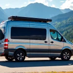 Showcase of a perfect Van in a scenic outdoor setting highlighting its modern design.