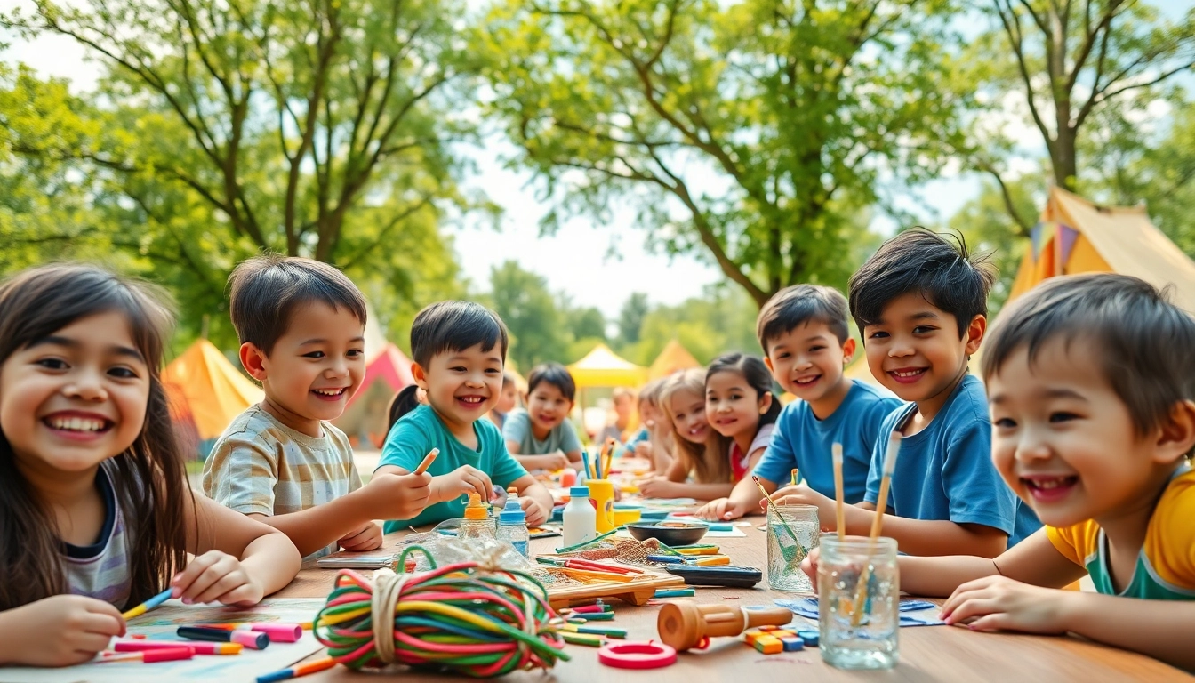 Children enjoying exciting activities at holiday camps, showcasing fun crafts and outdoor play.