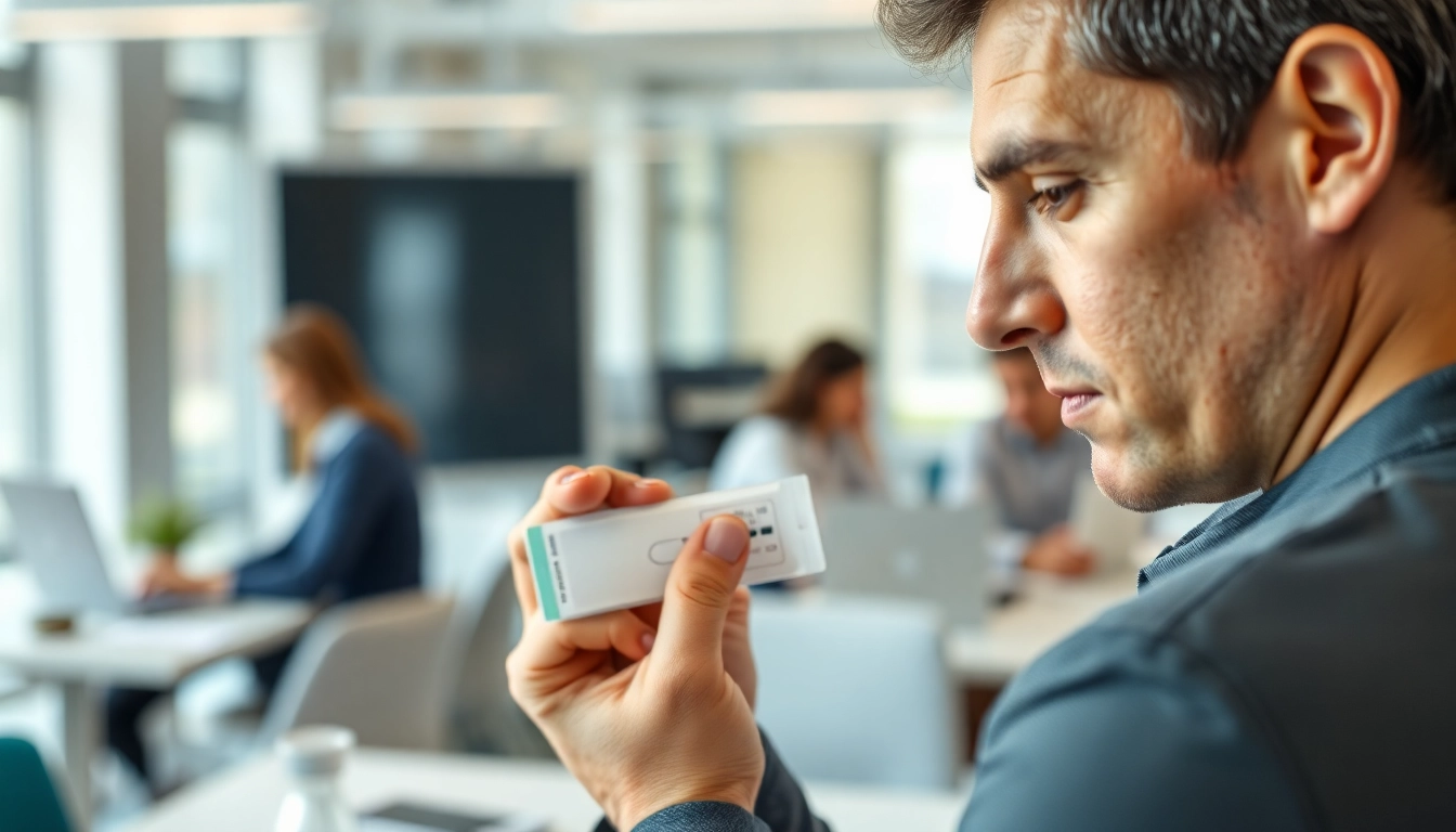 Administering employee drug impairment testing in a professional workplace setting.