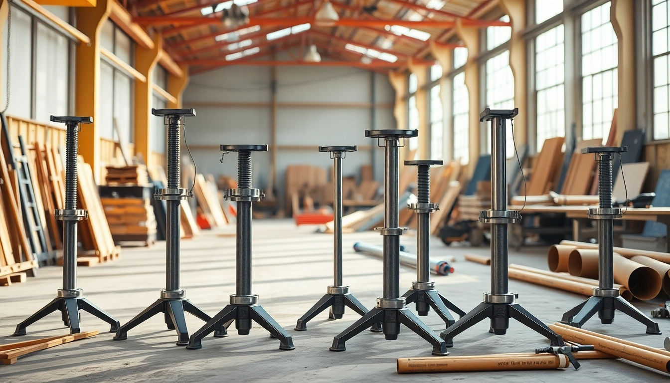 Showcase durable pipe stands supporting pipes securely in a bright workshop setting.