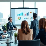 Engaging scene of a team conducting a Competitor pricing analysis in a modern office setting.