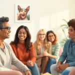 Group therapy session focused on healing trauma, emphasizing support and connection.