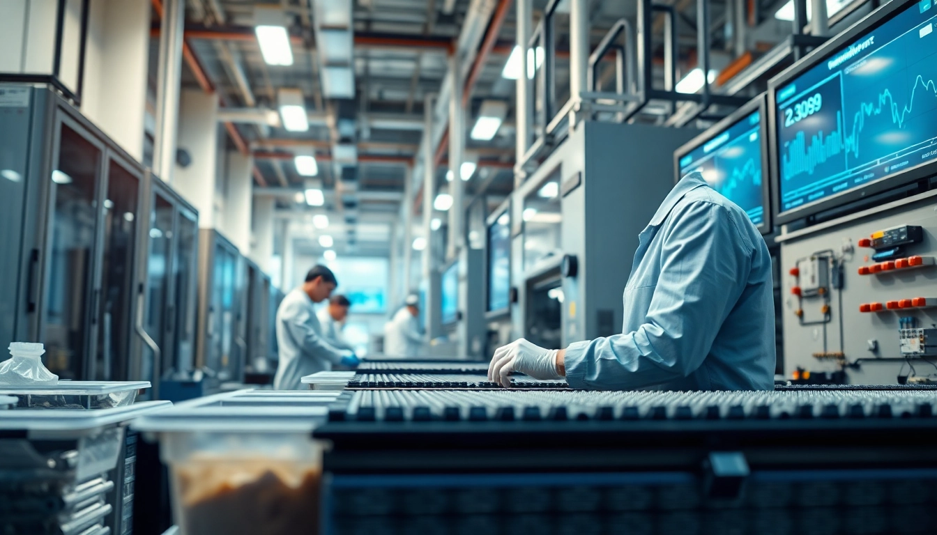 Inspecting microchips in a professional manufacturing facility AGAIN, showcasing advanced technology and teamwork.