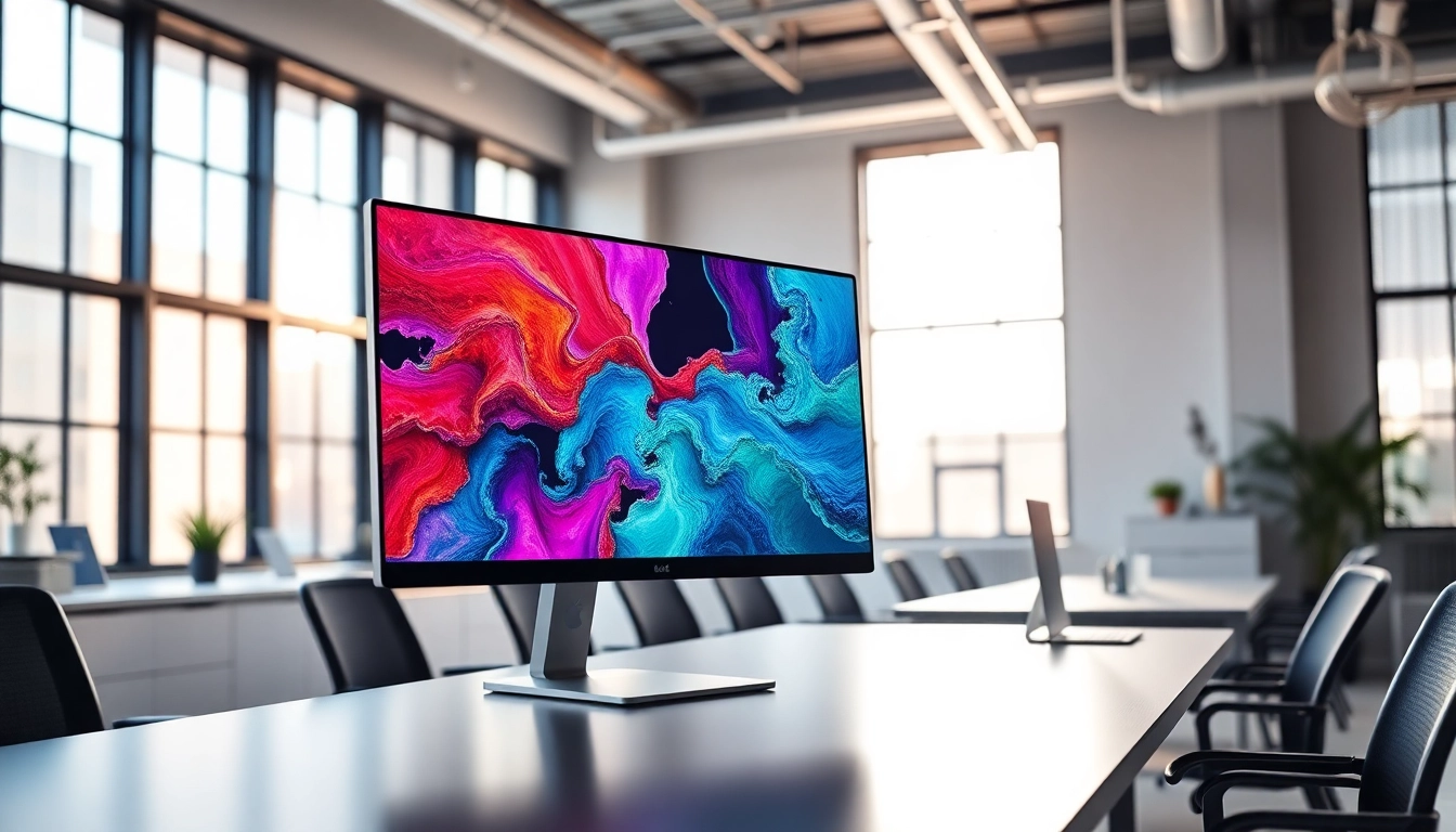 Enhance your workspace with a stunning Apple Pro Display XDR showcasing bright colors and sleek design.