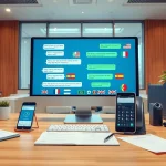 SMS PVA service overview showcasing modern devices and international connectivity.