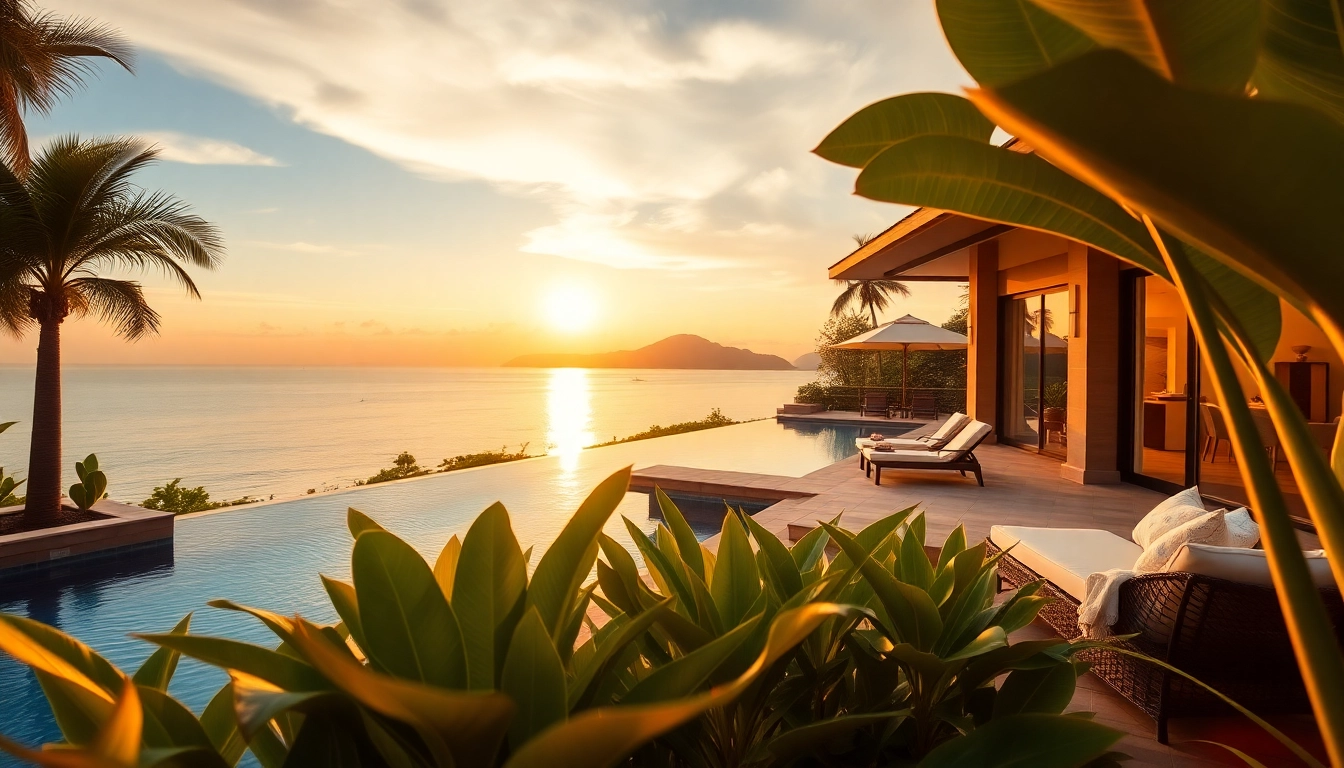 A stunning luxury pool villa by our real estate agent Phuket, showcasing upscale amenities amid lush surroundings.