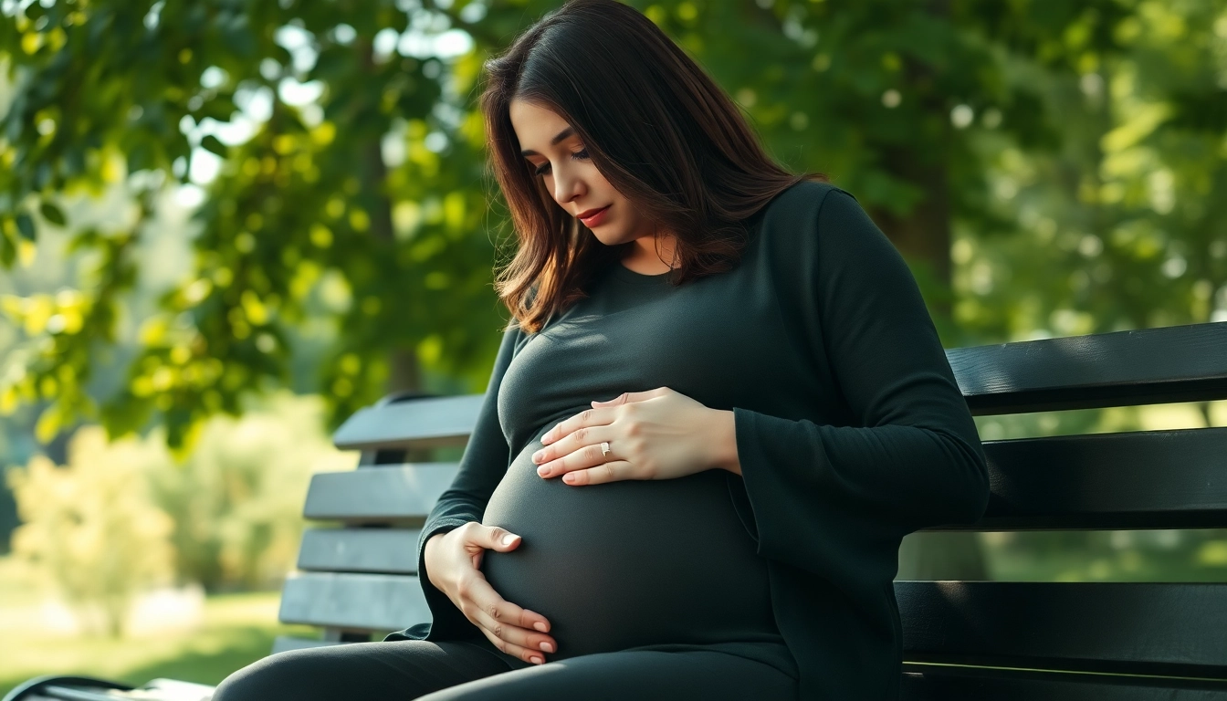 Supportive scene of a pregnant woman reflecting on her feelings about depression during pregnancy.