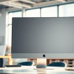 Buy Pro Display XDR in a modern workspace with vibrant lighting and professional setup.