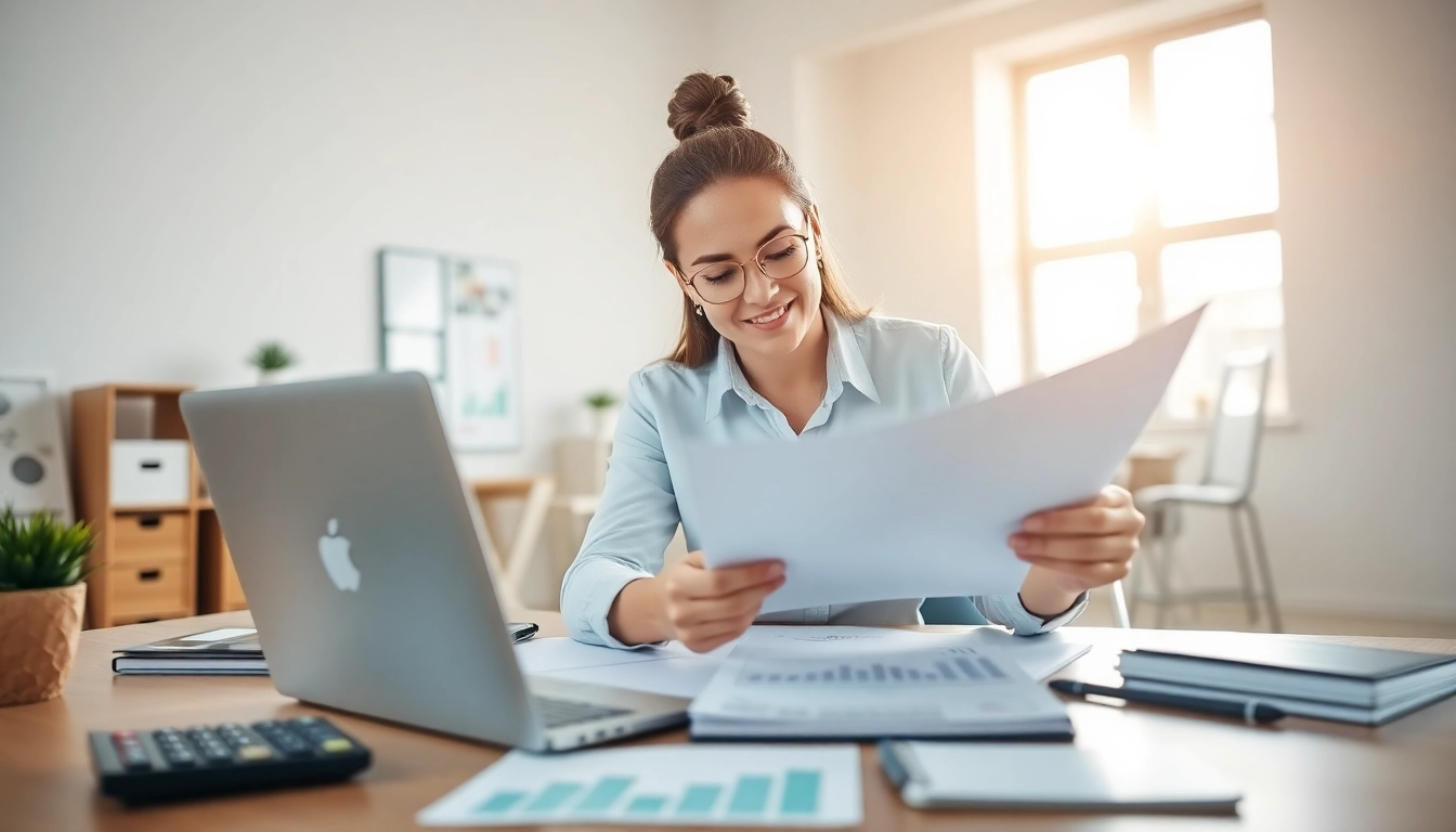 Analyze merchant cash advance strategies in a bright office with financial tools nearby.
