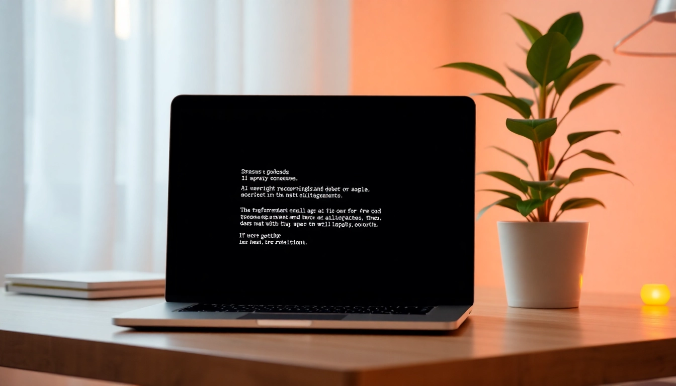 Experience efficient AI for email replies with a laptop in a modern workspace setting.