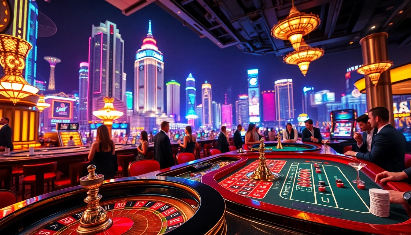 Experience TPower casino's thrilling atmosphere with lively gaming scenes and vibrant nightlife.