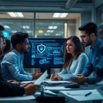 CIRT team working effectively on cybersecurity incident response in a high-tech environment.