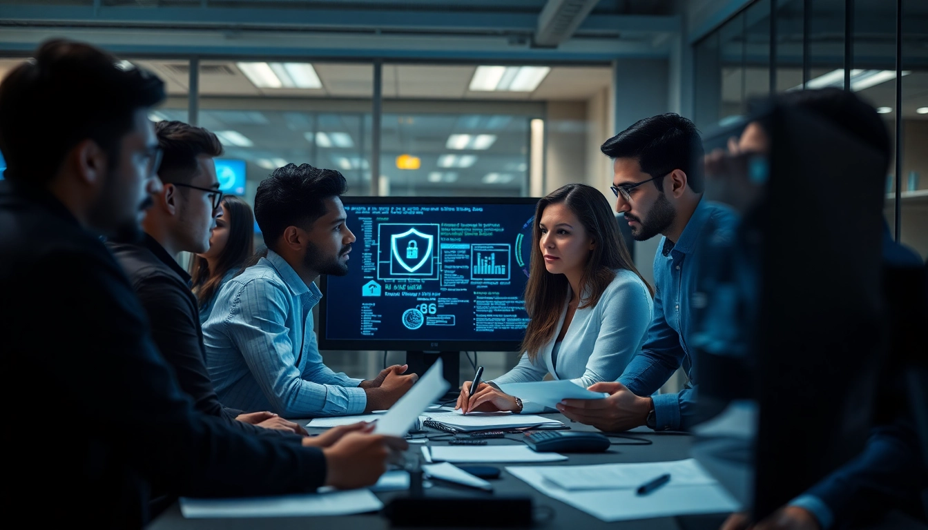 CIRT team working effectively on cybersecurity incident response in a high-tech environment.