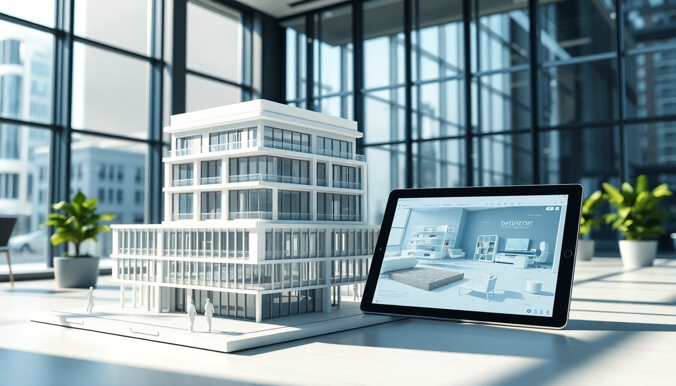 Architektur Visualisierung in einer modernen Umgebung mit fotorealistischen 3D-Renderings.