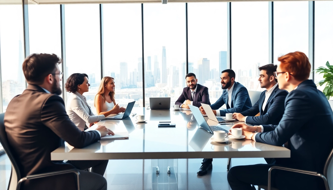 Discussing fendi mission statement in a modern business strategy meeting with diverse professionals.