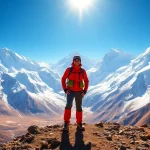 Admiring the views at Annapurna Base Camp Trek amidst breathtaking Himalayan peaks.