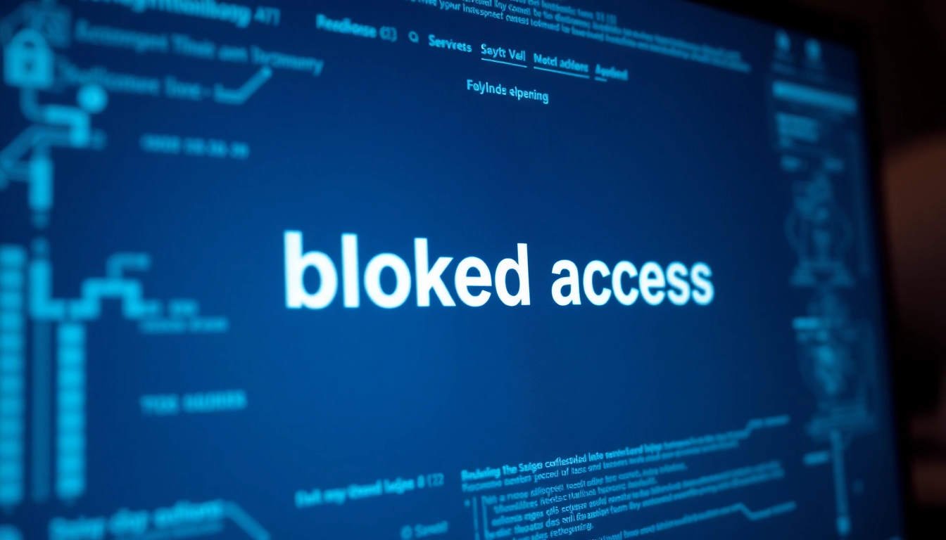 Inatogel access blocked message with security warning on a computer screen, highlighting tech protection.