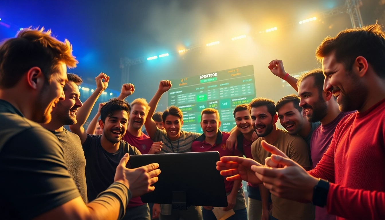 Experience situs judi bola features with vibrant action at a sportsbook during a thrilling match.