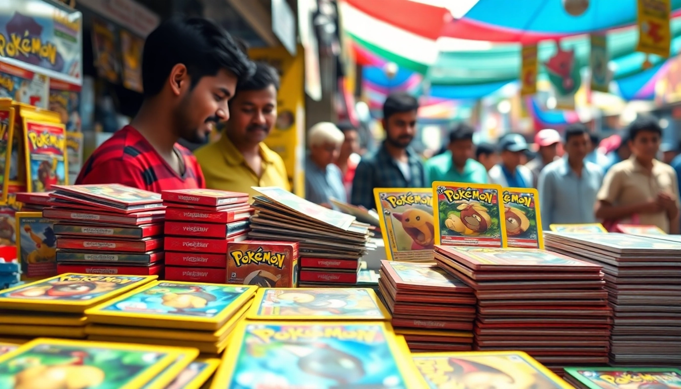 Shop for Pokemon cards in India while exploring vibrant market scenes and rare collectibles.