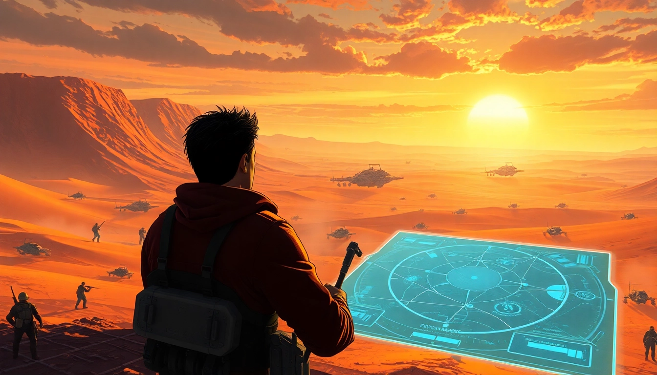 Sculpting the battlefield of dune 2 game with an illustrated commander planning a strategy.
