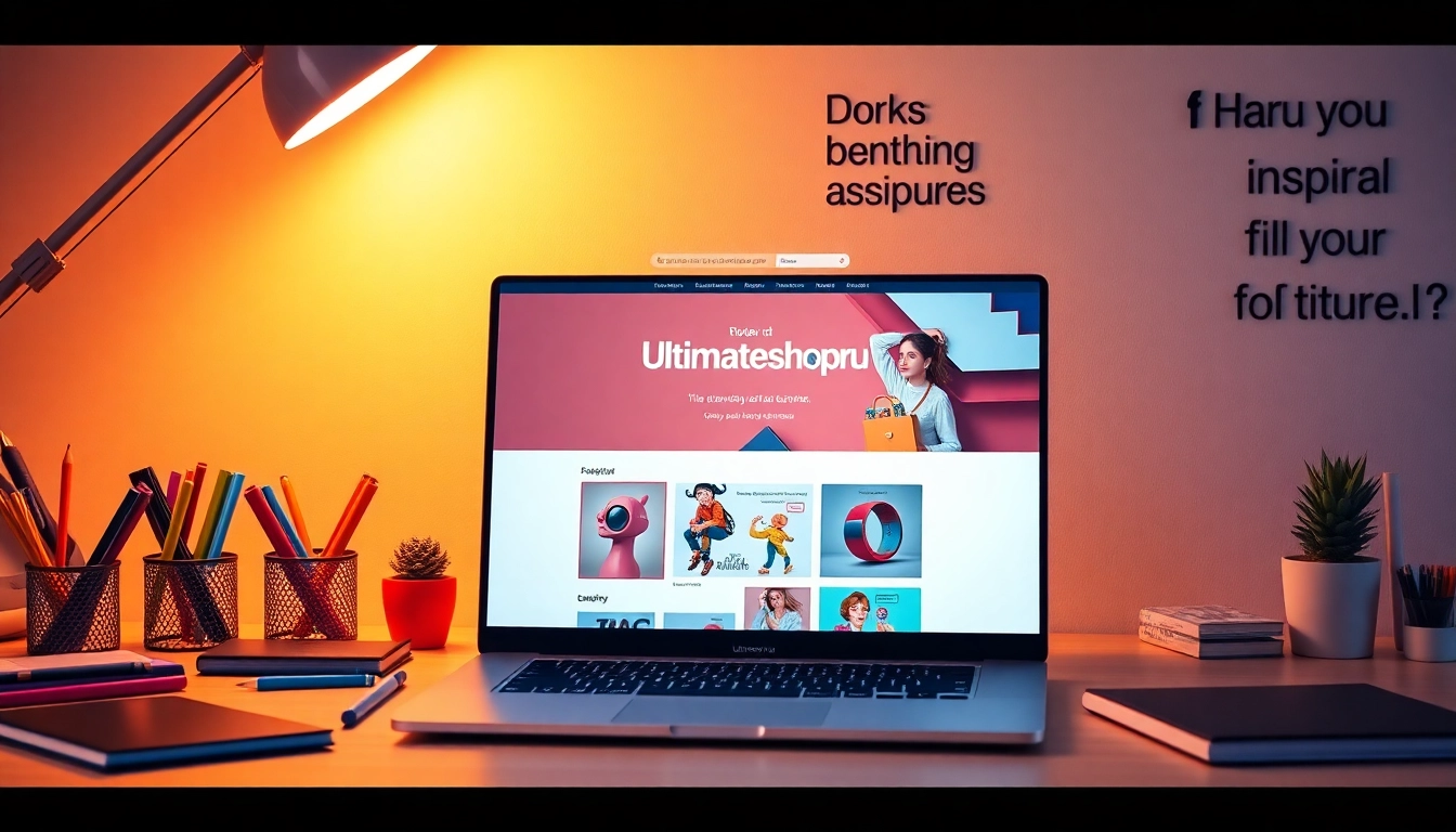 Explore the features of Ultimateshop ru on a modern desktop setup with vibrant colors and welcoming ambiance.