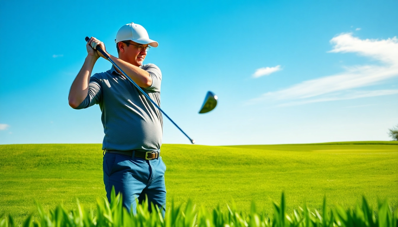 Shawn Callahan demonstrates a golf swing on a sunny course, showcasing expertise in golfing.