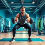 Fitness coach showcasing strength training exercises at www.australianhealthandfitness.com.au gym.