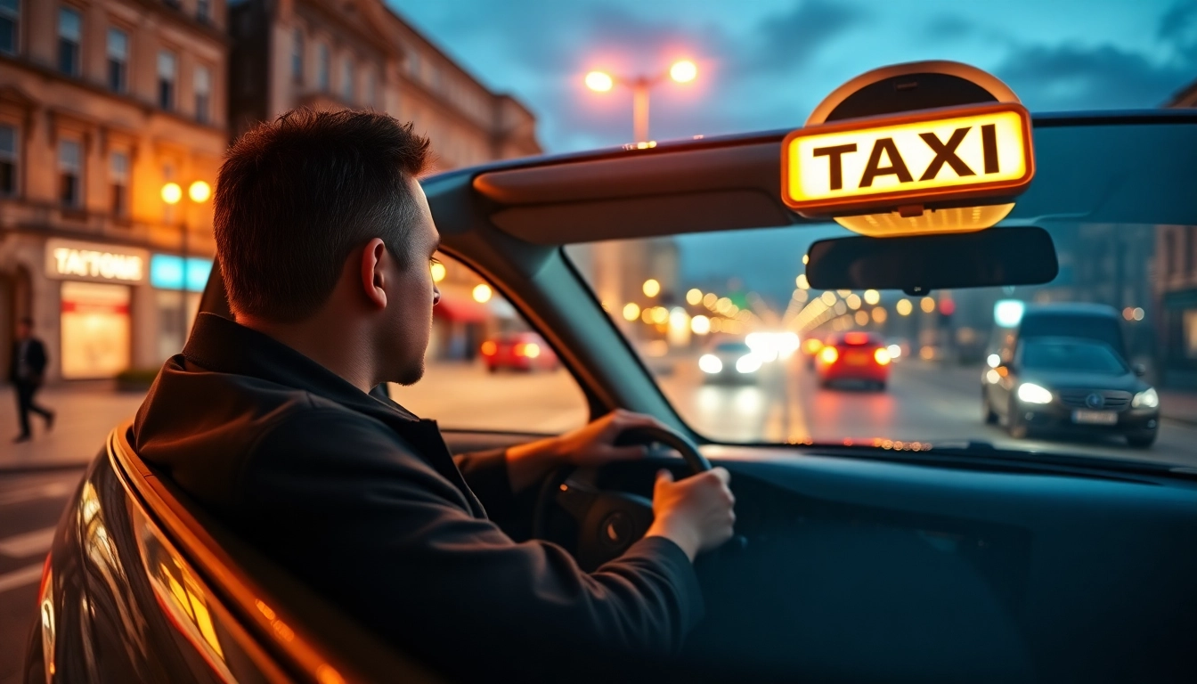 Engaging 24/7 taxi Canterbury service in vibrant city setting with a professional driver.