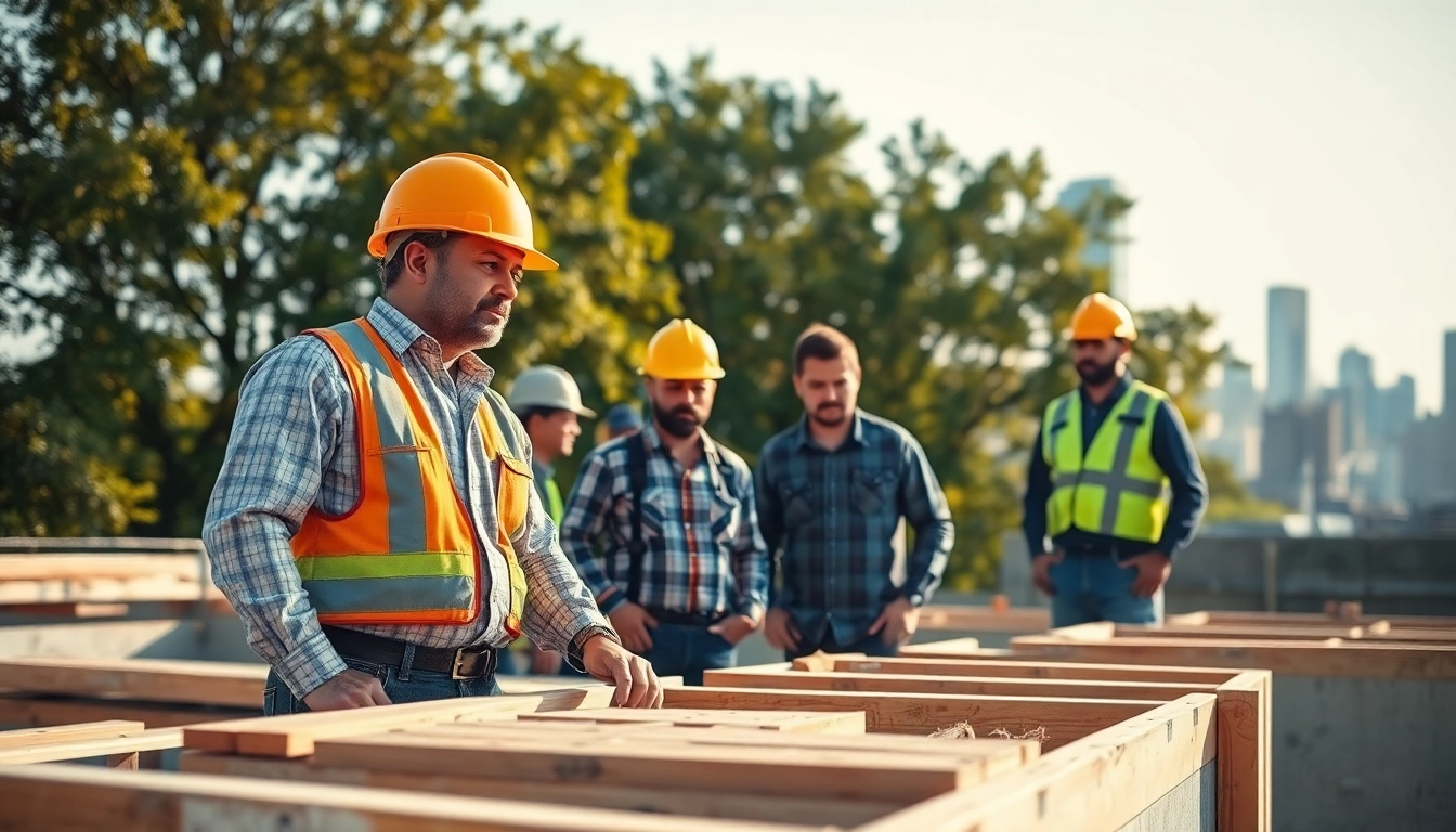 Manhattan General Contractor supervising a vibrant construction site with diverse workers.
