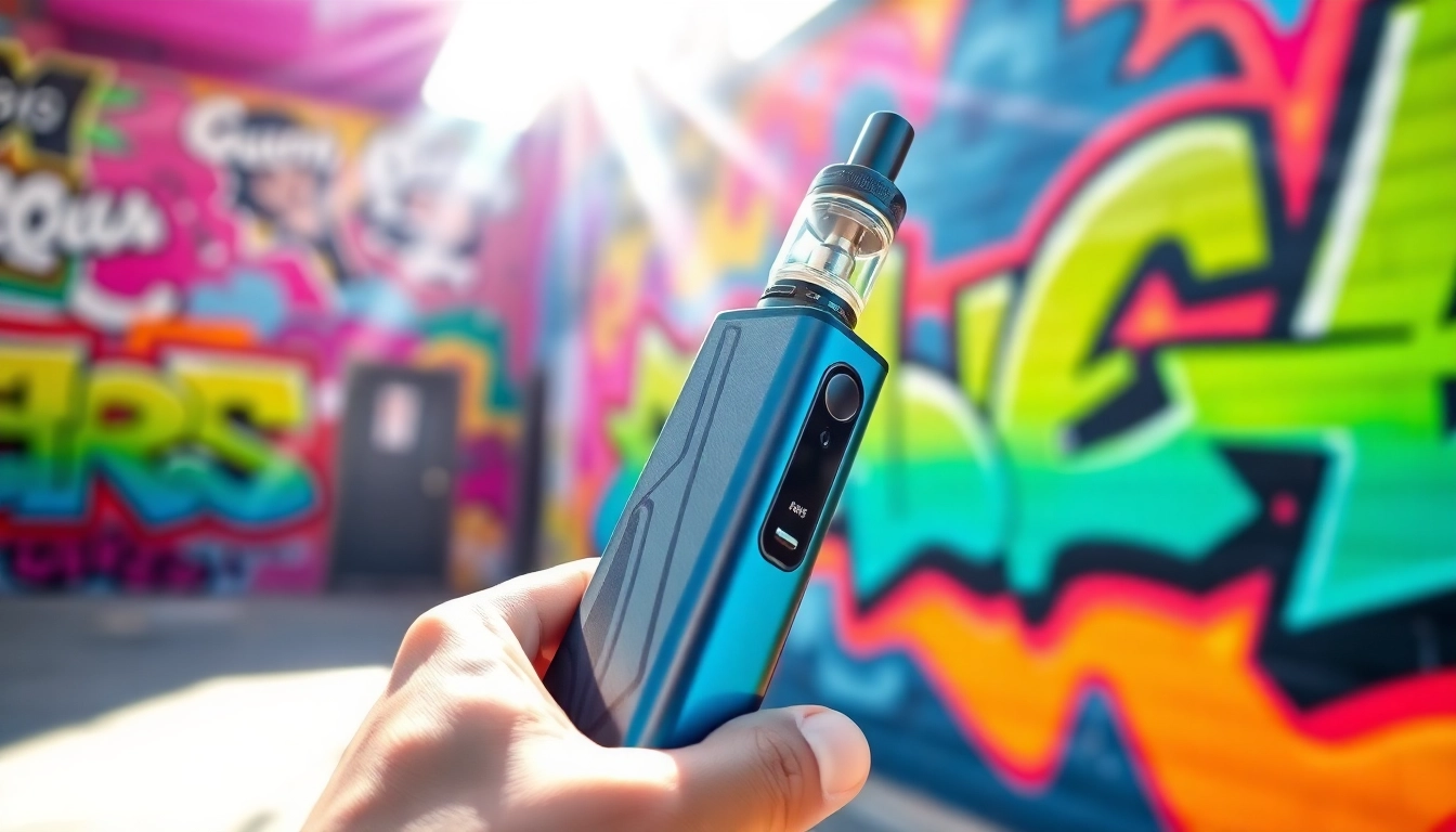 Puff vape displayed in a vibrant urban setting, showcasing modern design and energy.