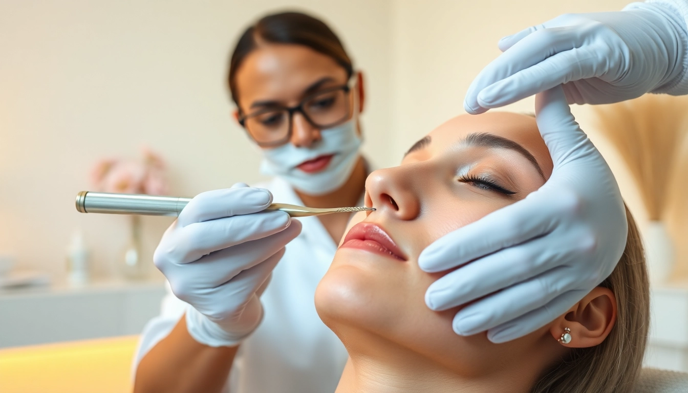 Experience dermaplaning near me with a professional aesthetician in a serene spa.