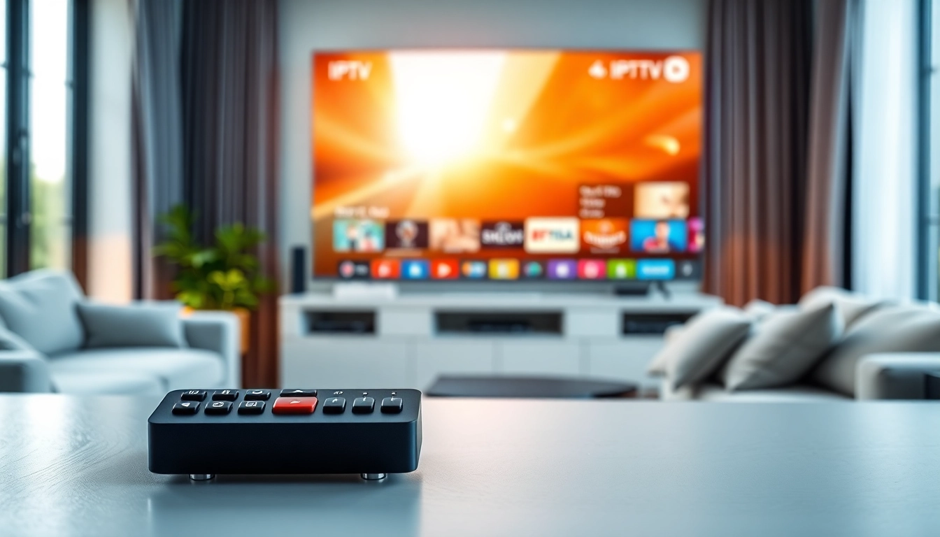 Comprar IPTV en una configuración moderna, mostrando entretenimiento en un entorno acogedor.