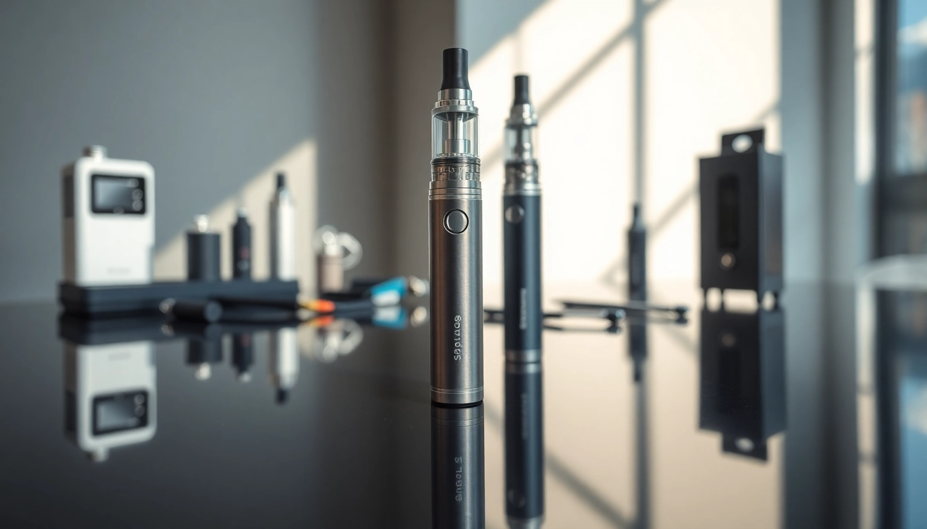 A dab pen showcased stylishly on a reflective surface, emphasizing its sleek design.